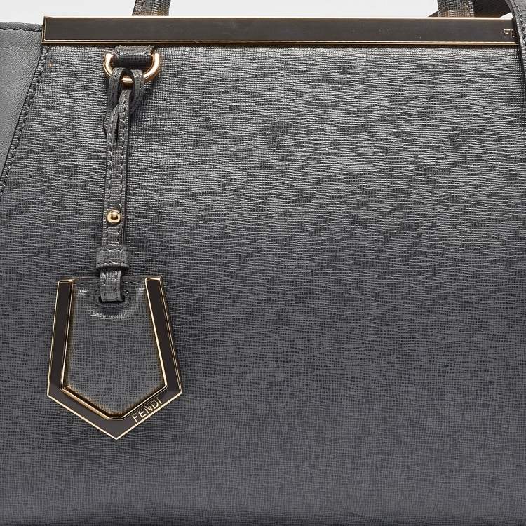 Pre Owned Fendi Grey Leather Petite Sac 2jours Tote