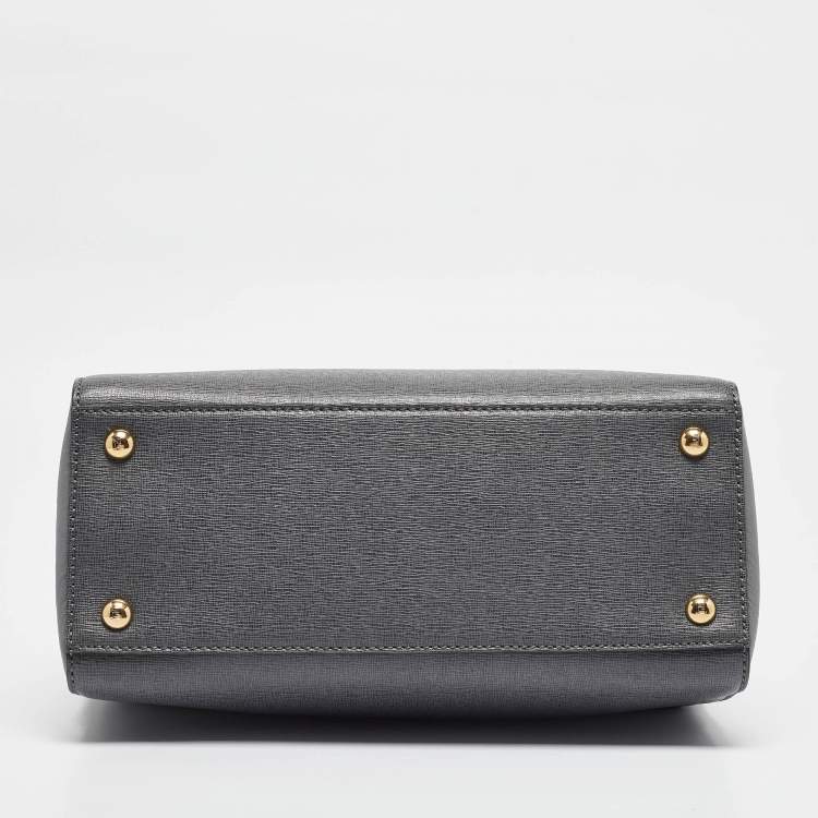 Pre Owned Fendi Grey Leather Petite Sac 2jours Tote