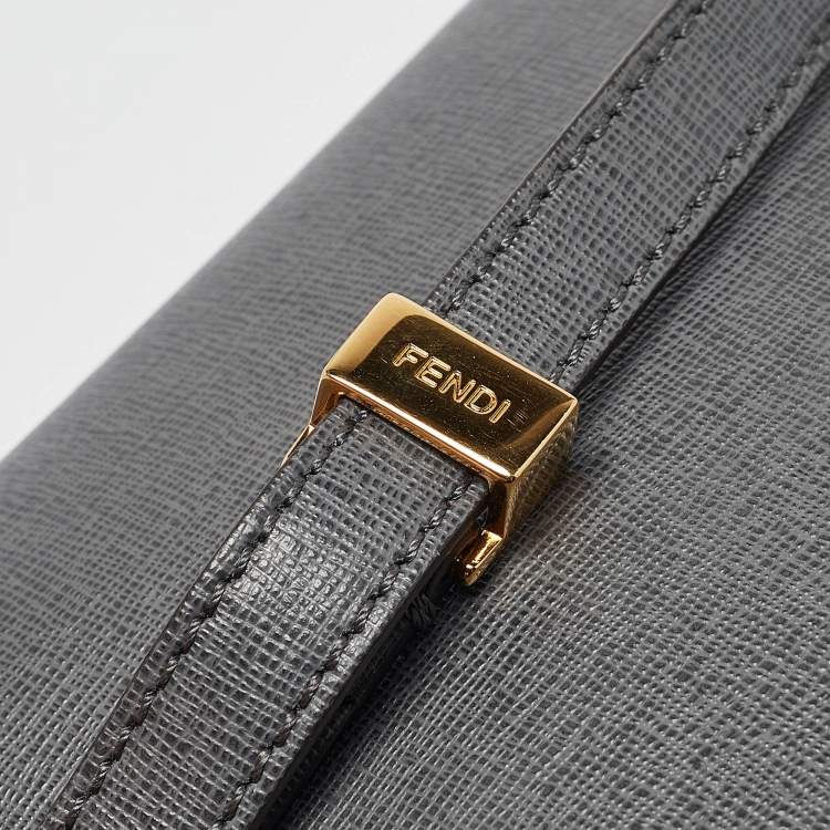 Pre Owned Fendi Grey Leather Petite Sac 2jours Tote