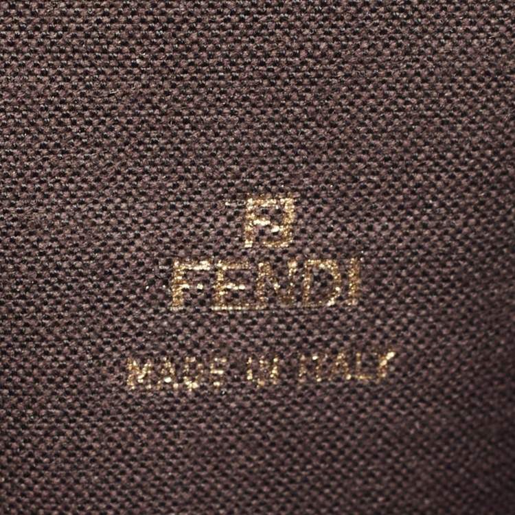 Pre Owned Fendi Dark Brown Zuchinno Coated Canvas Forever Flap Continental Wallet