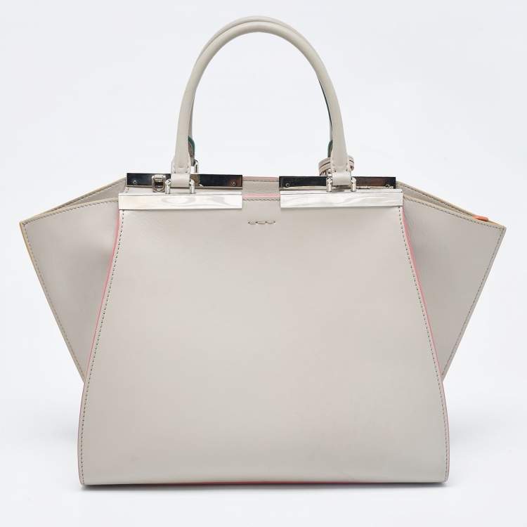 Pre Owned Fendi Grey Leather Medium 3Jours Tote