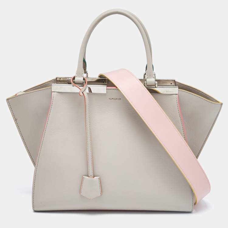 Pre Owned Fendi Grey Leather Medium 3Jours Tote
