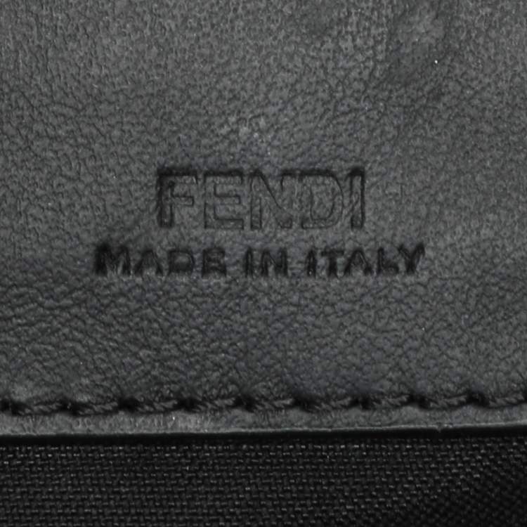 Pre Owned Fendi Brown FF Coated Canvas Large Zip Wristlet Clutch