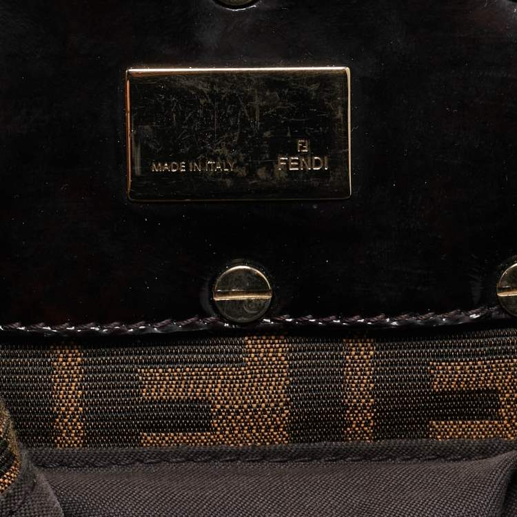 Pre Owned Fendi Tobacco Zucca Canvas Large Mia Shoulder Bag