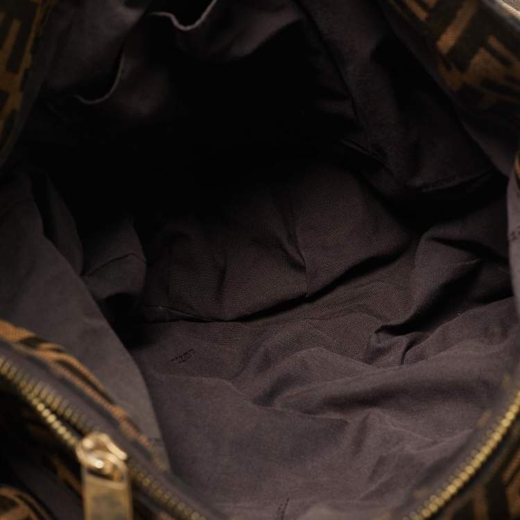 Pre Owned Fendi Tobacco Zucca Canvas Large Mia Shoulder Bag