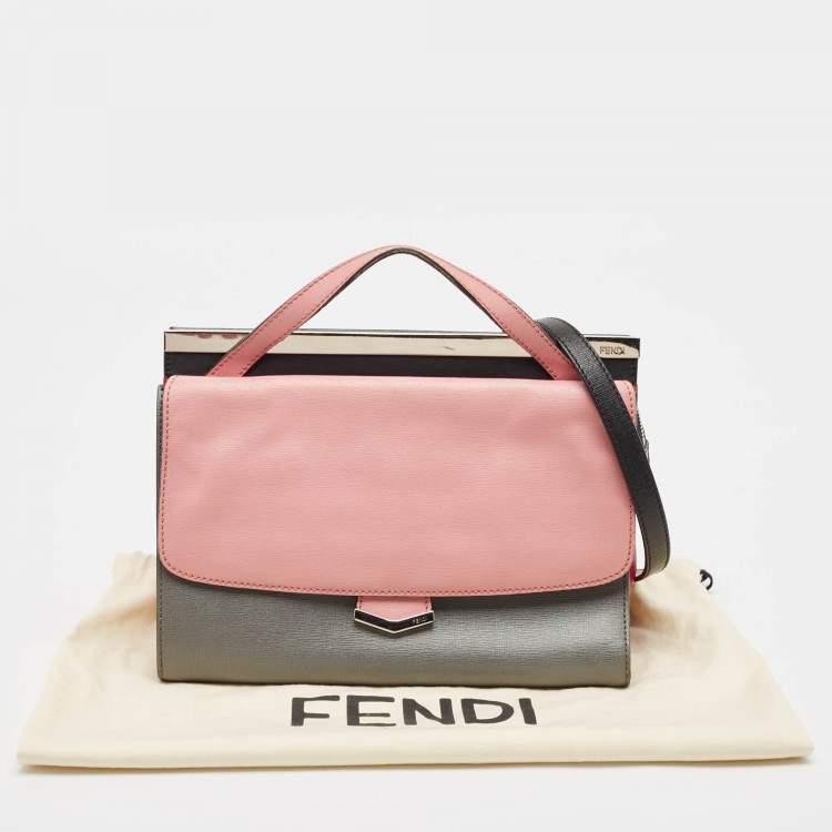Pre Owned Fendi Tricolor Leather Small Demi Jour Top Handle Bag