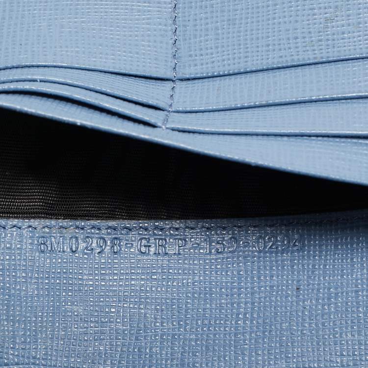 Pre Owned Fendi Brown/Blue Zucca Coated Canvas and Leather Flap Continental Wallet