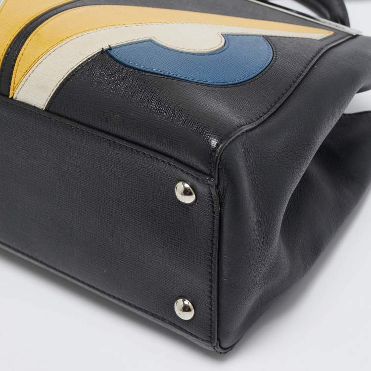 Pre Owned Fendi Black Leather Monster Petite Sac 2jours Tote