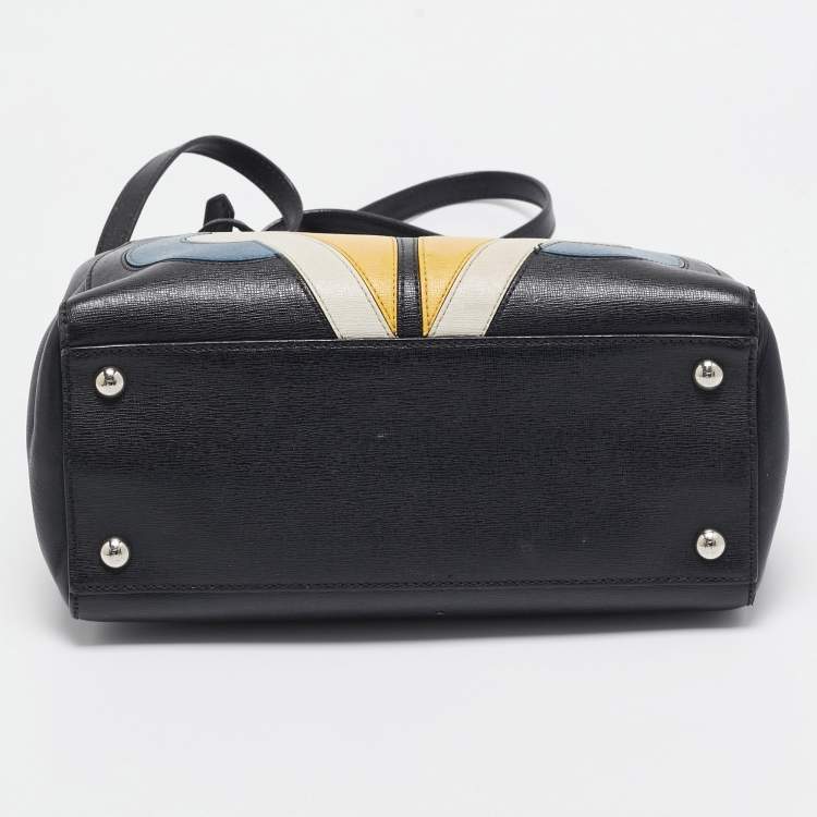 Pre Owned Fendi Black Leather Monster Petite Sac 2jours Tote