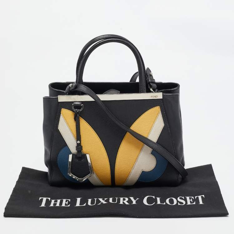 Pre Owned Fendi Black Leather Monster Petite Sac 2jours Tote
