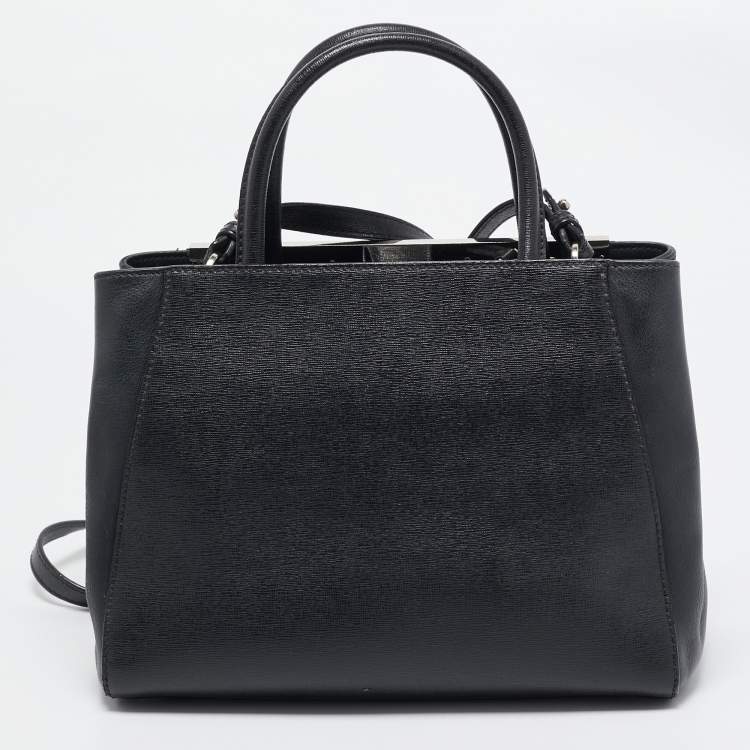 Pre Owned Fendi Black Leather Monster Petite Sac 2jours Tote
