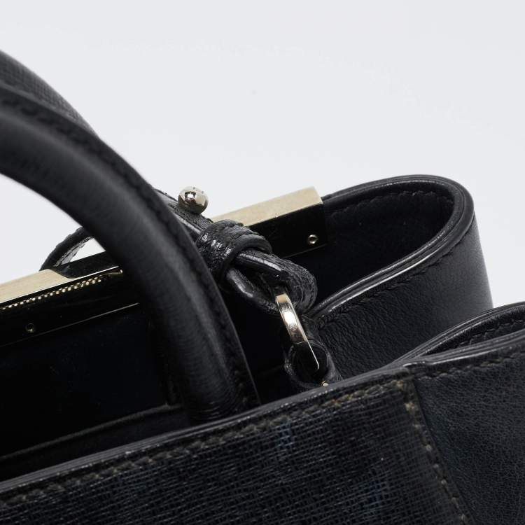 Pre Owned Fendi Black Leather Monster Petite Sac 2jours Tote