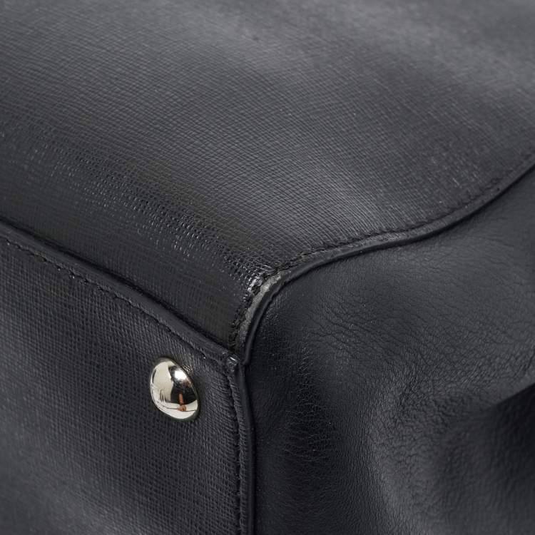 Pre Owned Fendi Black Leather Monster Petite Sac 2jours Tote
