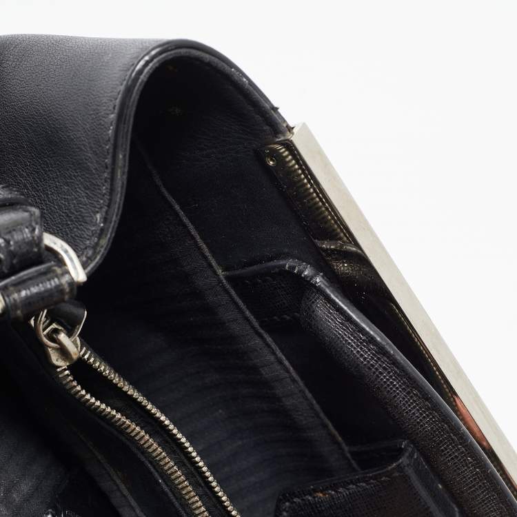 Pre Owned Fendi Black Leather Monster Petite Sac 2jours Tote