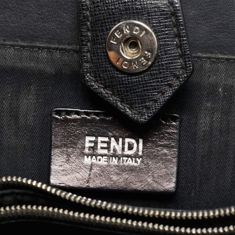 Pre Owned Fendi Black Leather Monster Petite Sac 2jours Tote