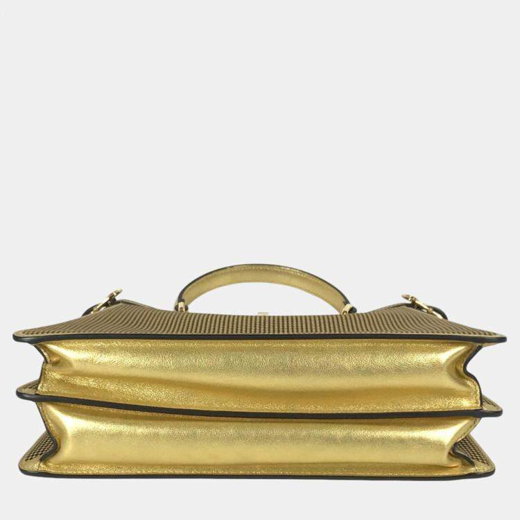 Pre Owned Fendi Gold pink Versace Shoulder Bag