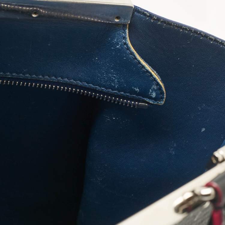 Pre Owned Fendi Black/Blue Leather Medium 3Jours Tote
