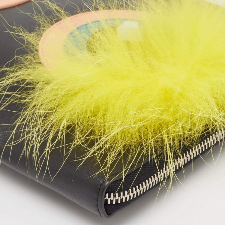 Pre Owned Fendi Multicolor Leather and Snakeskin Dolce Monster Clutch
