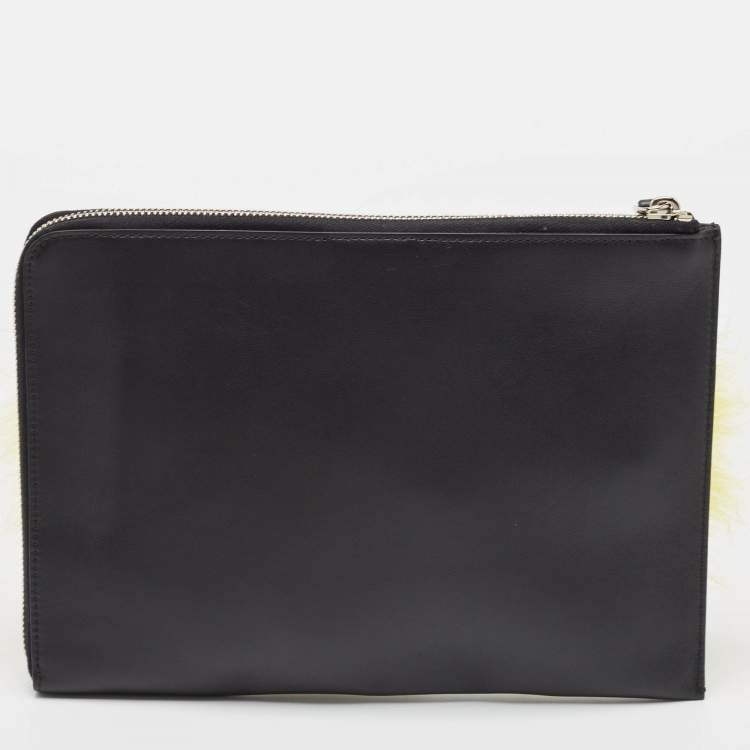 Pre Owned Fendi Multicolor Leather and Snakeskin Dolce Monster Clutch