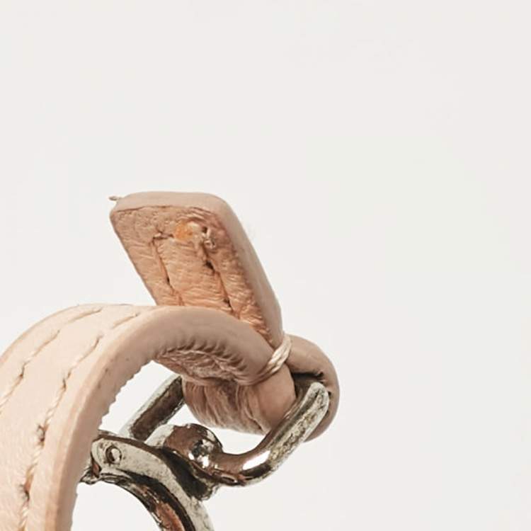 Pre Owned Fendi Beige Leather Micro Peekaboo Embellished Crossbody Bag