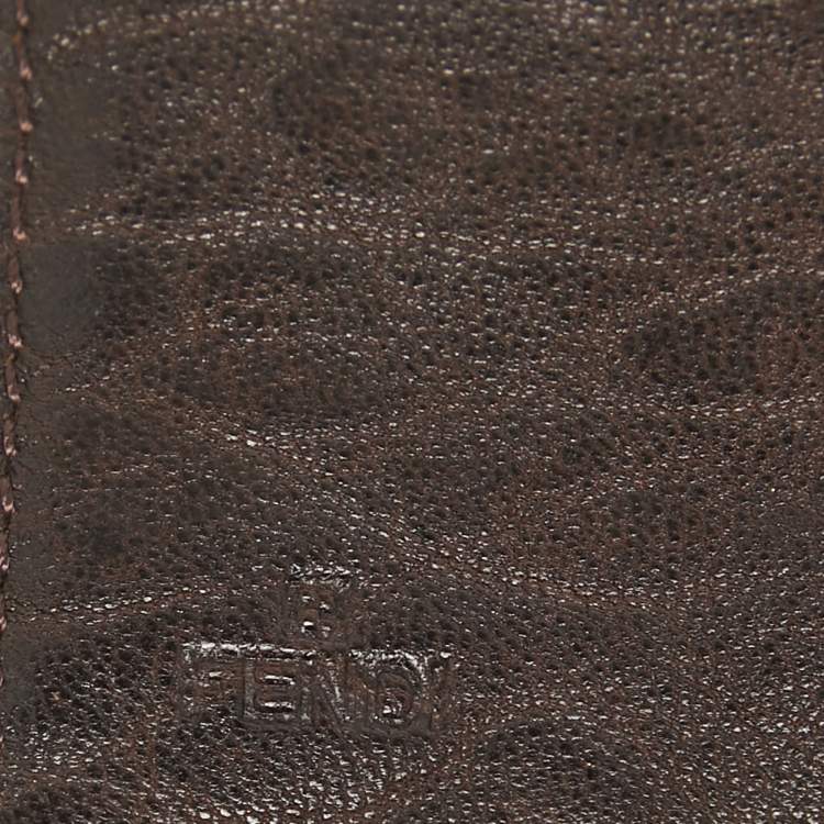 Pre Owned Fendi Tobacco Zucca Canvas and Leather Spy Continental Wallet