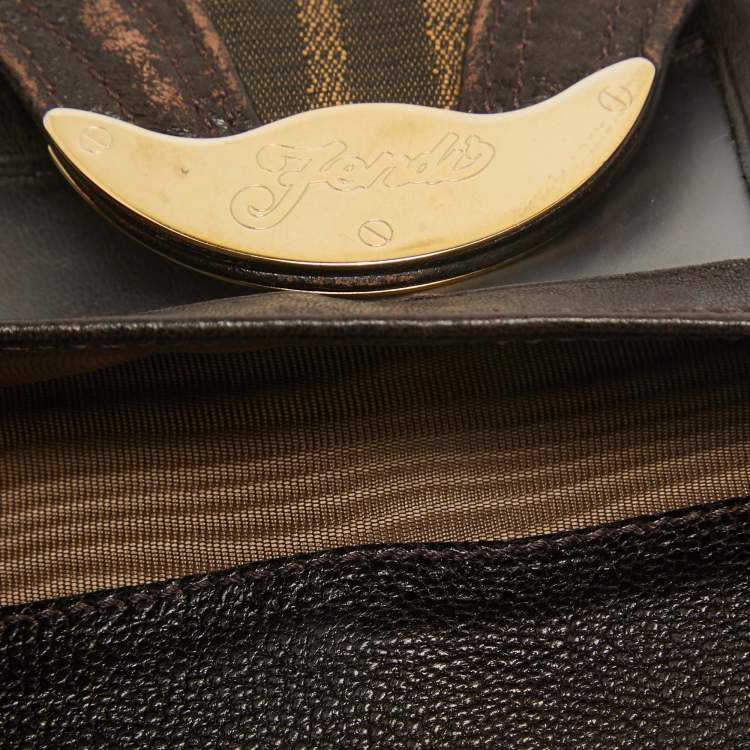 Pre Owned Fendi Tobacco Zucca Canvas and Leather Spy Continental Wallet
