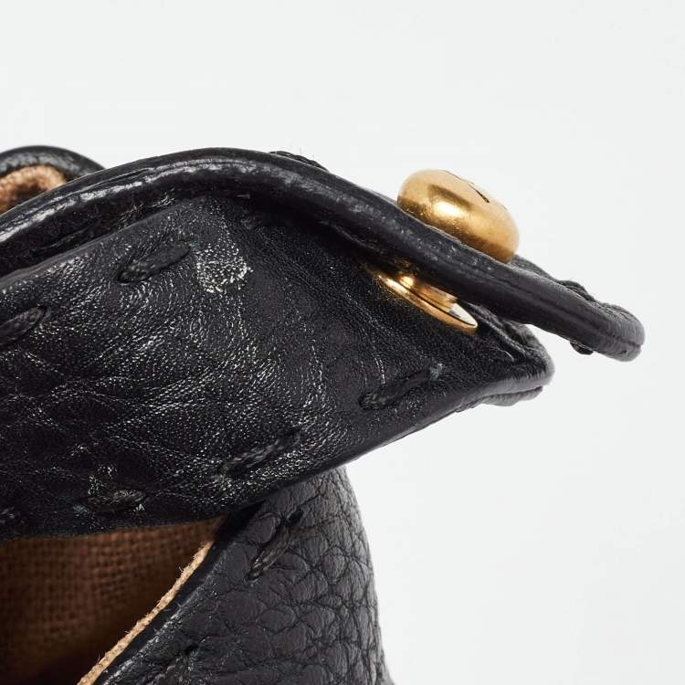 مملوكة مسبقًا Fendi Black Leather Large Selleria Peekaboo Top Handle Bag