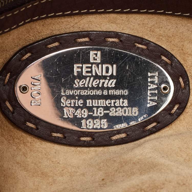 Pre Owned Fendi Brown Mink Fur and Leather Selleria Tote