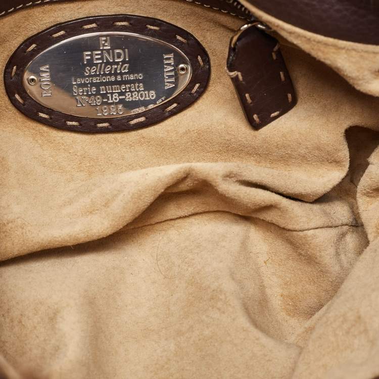 Pre Owned Fendi Brown Mink Fur and Leather Selleria Tote