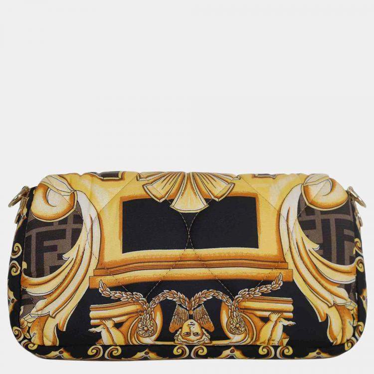 Pre Owned Fendi x Versace Brown/ Gold Fendace Baguette Bag
