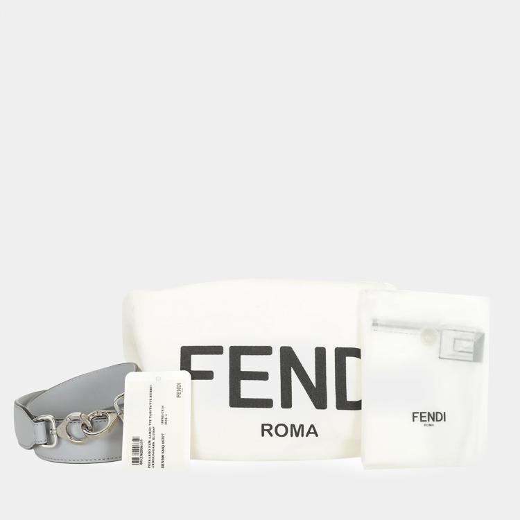 Pre Owned Fendi Light Blue Leather New Large Peekaboo Bag