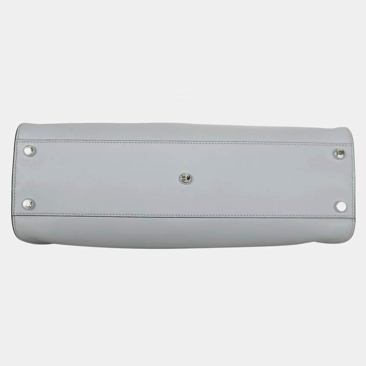 Pre Owned Fendi Light Blue Leather New Large Peekaboo Bag