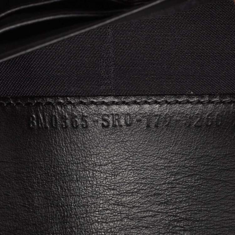Pre Owned Fendi Black Leather Rainbow Stud Flap Wallet on Chain