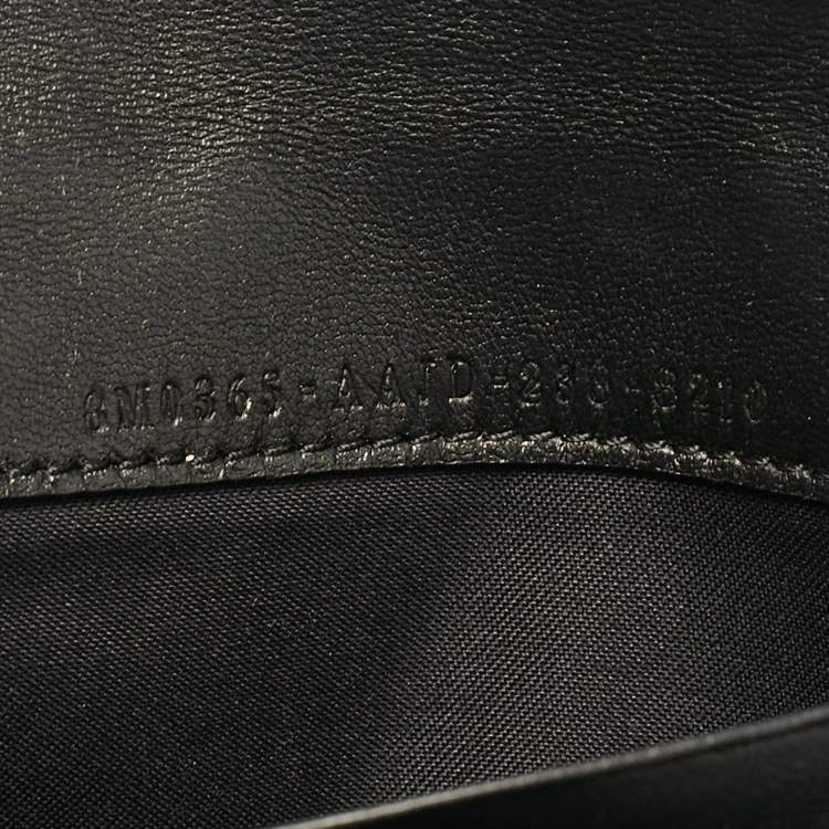 Pre Owned Fendi Black FF Leather Baguette Continental Chain Wallet