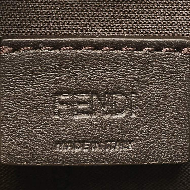 Pre Owned Fendi X Fila Multicolor Leather Logo Mania Wristlet Pouch
