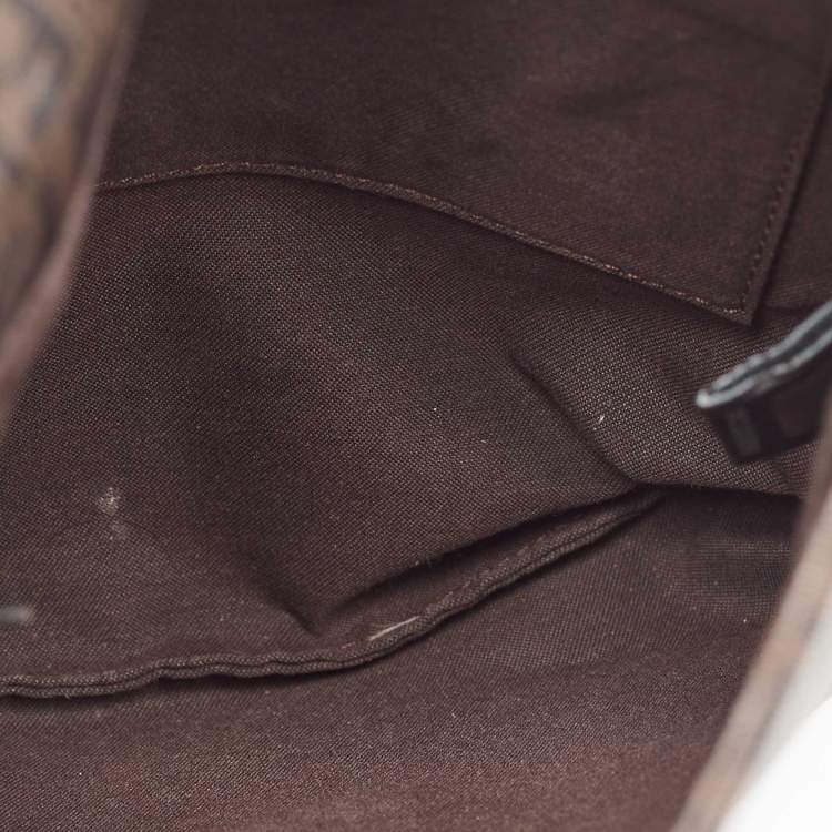 Pre Owned Fendi Tobacco Zucchino Coated Canvas Flap Messenger Bag