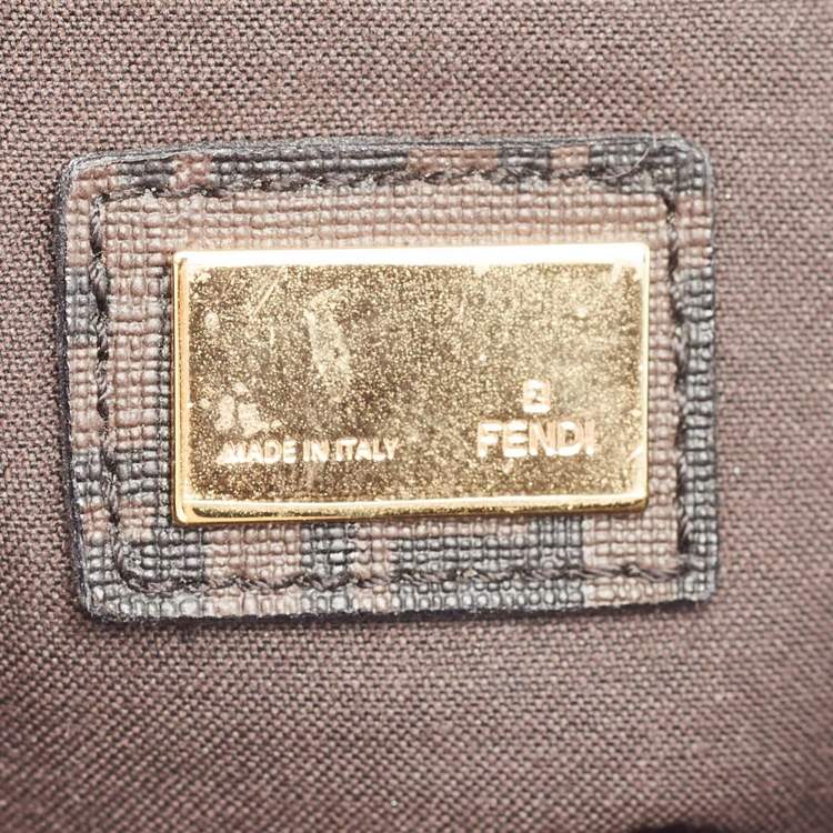 Pre Owned Fendi Tobacco Zucchino Coated Canvas Flap Messenger Bag