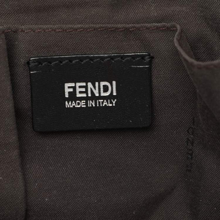 مملوكة مسبقًا Fendi Black Zucchino Nylon Front Pocket Shoulder Bag