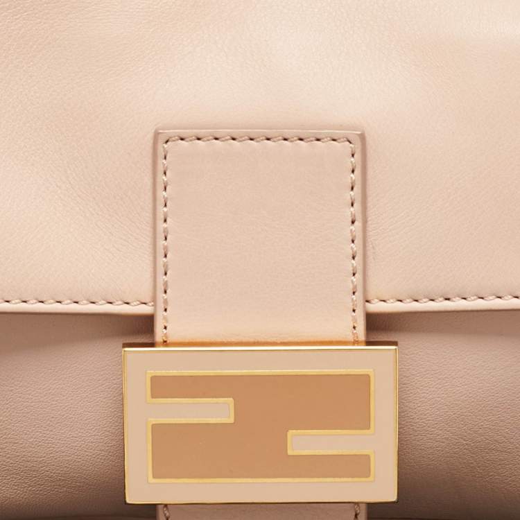 Pre Owned Fendi Blush Pink Leather Baguette Bag