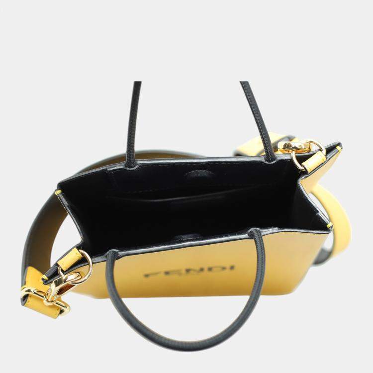 Pre Owned Fendi Yellow Leather Fendi Roma Tote Bag 