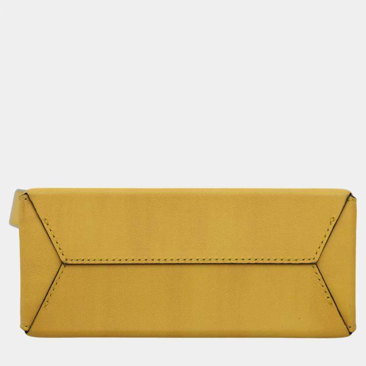 Pre Owned Fendi Yellow Leather Fendi Roma Tote Bag 
