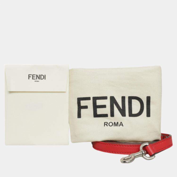 Pre Owned Fendi Red Leather Studded By The Way Bag 