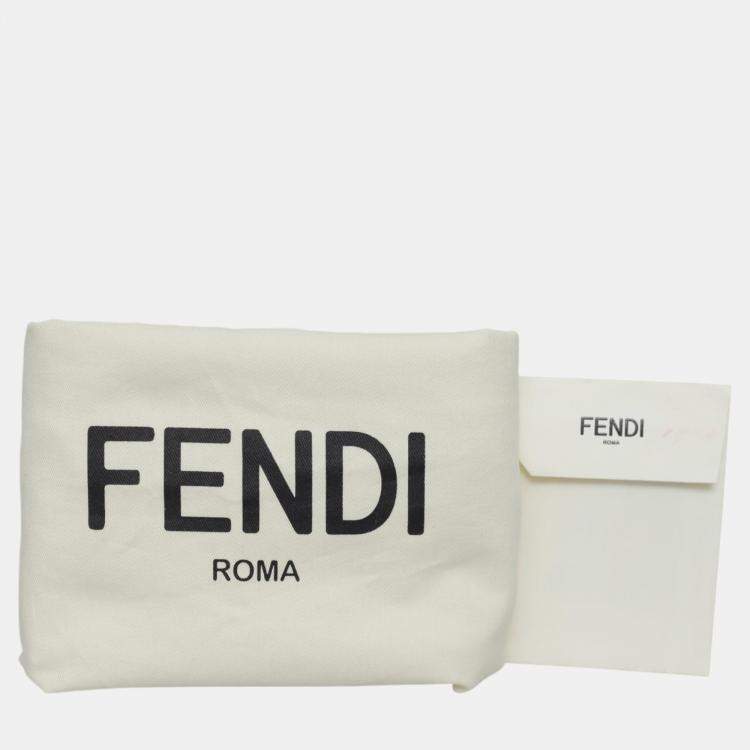 Pre Owned Fendi Grey Nylon Vitello Century Dolce Monster Eyes Rounded Backpack 