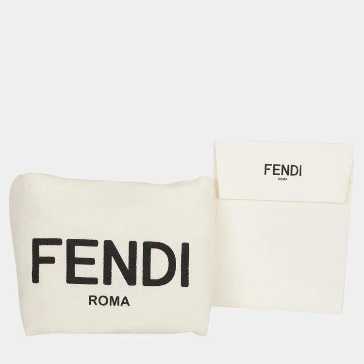Pre Owned  Fendi Black Leather Selleria FF Baguette Clutch