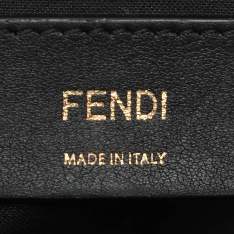 Pre Owned Fendi Black/Brown FF Embossed Leather Mini Camera Crossbody Bag