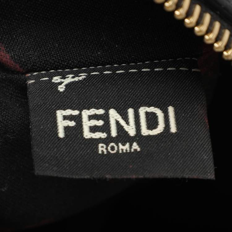 Pre Owned Fendi Black/Brown FF Embossed Leather Mini Camera Crossbody Bag