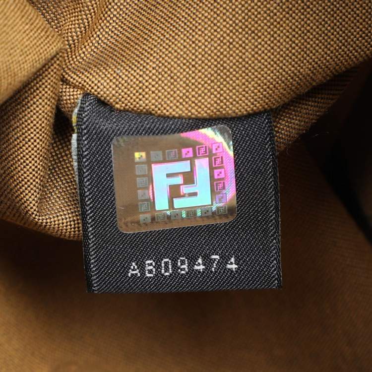Pre Owned Fendi Brown Pleated FF Zucca Canvas and Leather Satchel