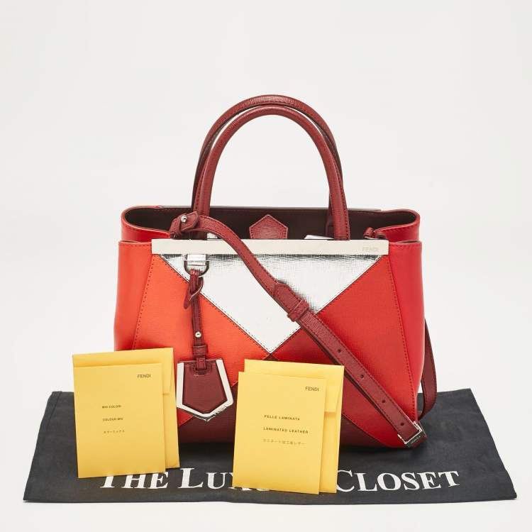 Pre Owned Fendi Multicolor Leather Small Patchwork 2Jours Tote