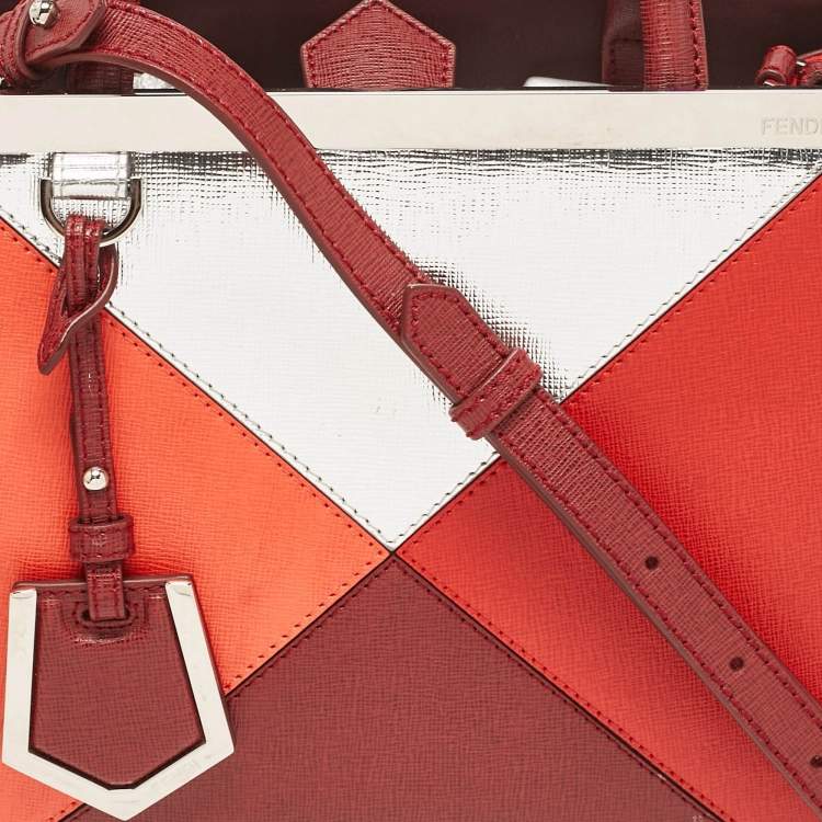 Pre Owned Fendi Multicolor Leather Small Patchwork 2Jours Tote