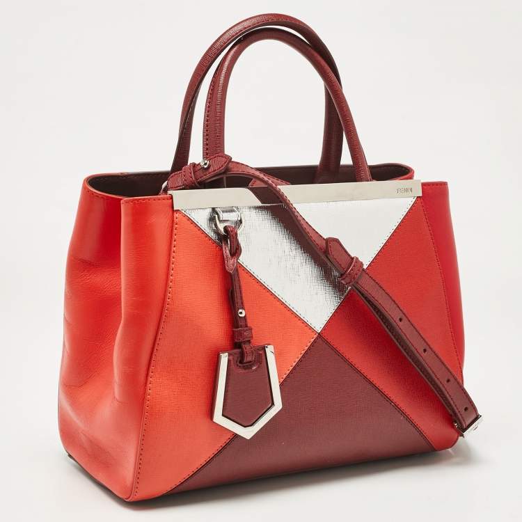 Pre Owned Fendi Multicolor Leather Small Patchwork 2Jours Tote